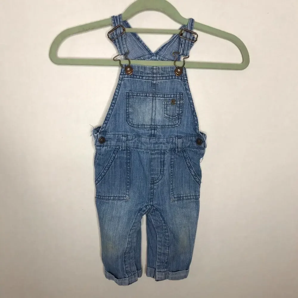 Genuine Kids OshKosh Striped Denim Overalls